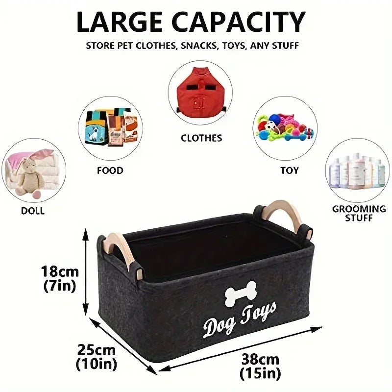 Amoripet ToyNest – Felt Pet Toy & Accessory Storage Box - amoripet