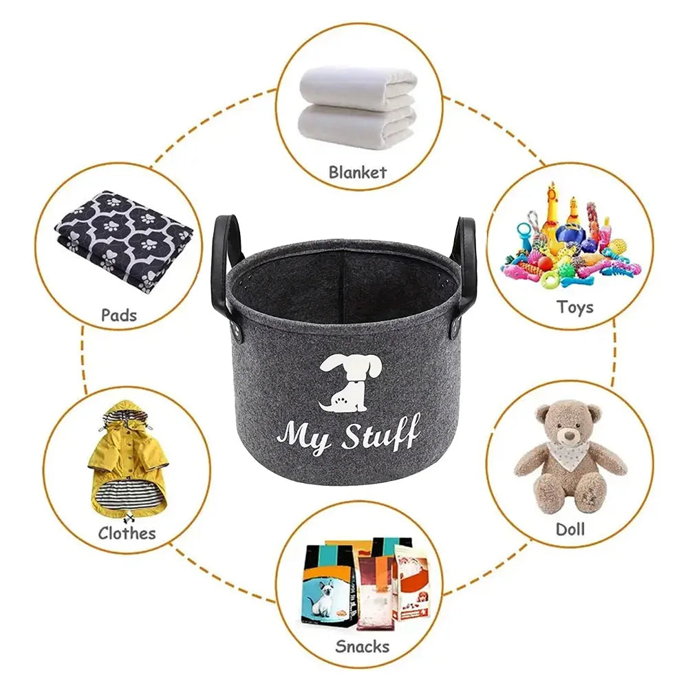 Amoripet ToyBox Felt – Felt Pet Toy & Accessory Storage Basket - amoripet