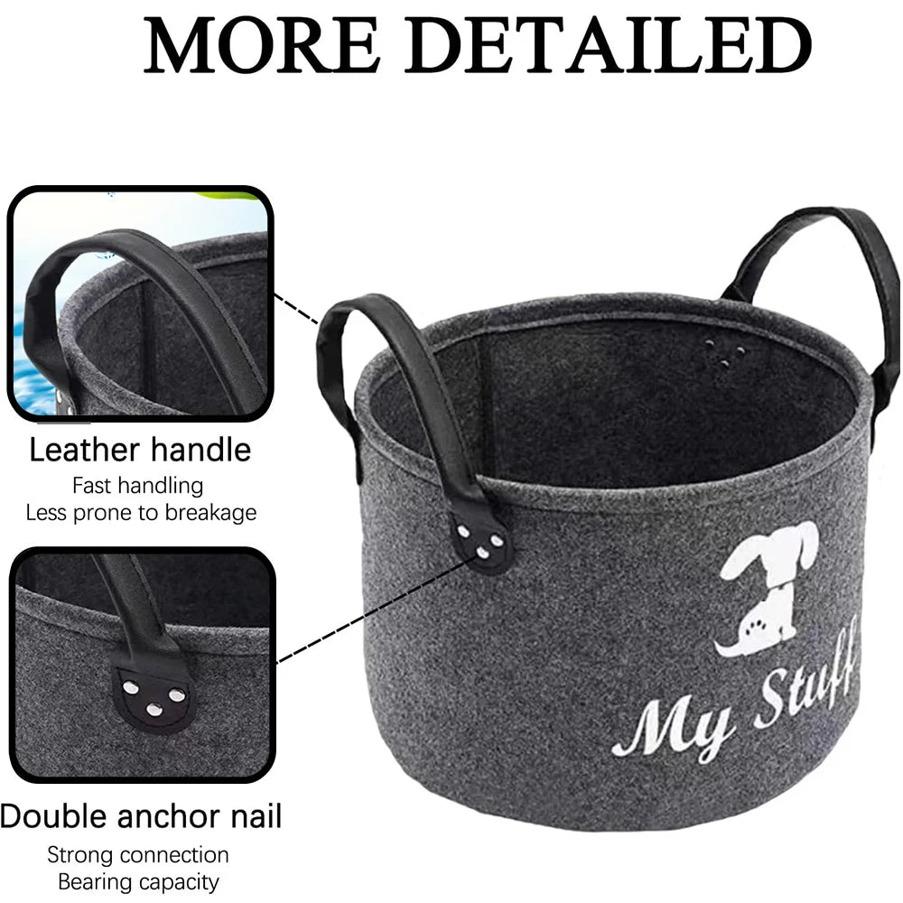 Amoripet ToyBox Felt – Felt Pet Toy & Accessory Storage Basket - amoripet