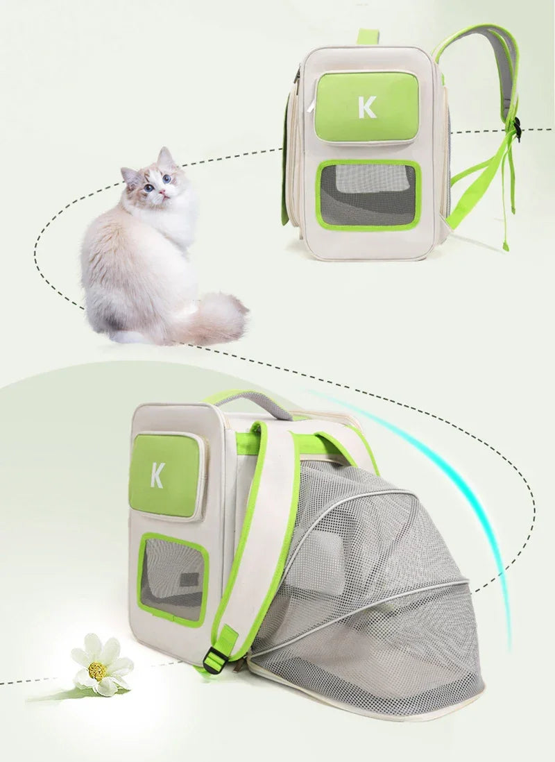 Amoripet ExpandPack – Expandable & Breathable Pet Backpack - amoripet