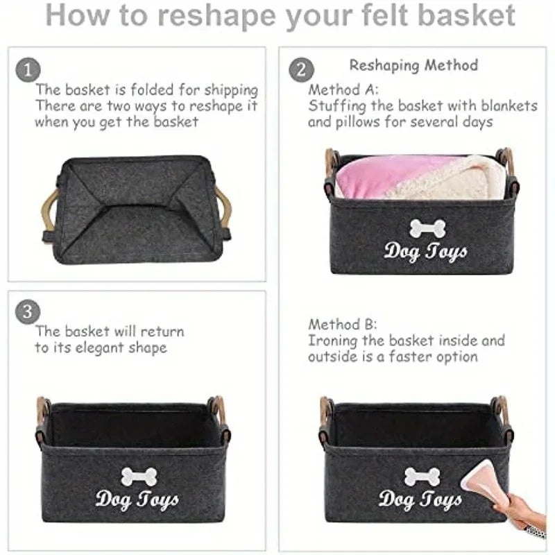 Amoripet ToyNest – Felt Pet Toy & Accessory Storage Box - amoripet