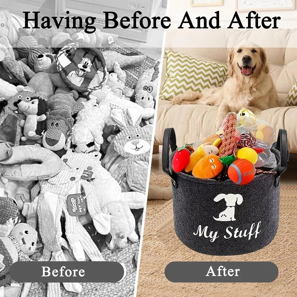 Amoripet ToyBox Felt – Felt Pet Toy & Accessory Storage Basket - amoripet