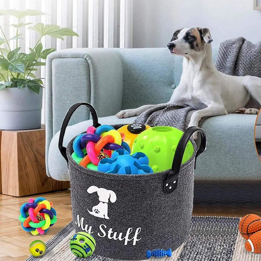 Amoripet ToyBox Felt – Felt Pet Toy & Accessory Storage Basket - amoripet