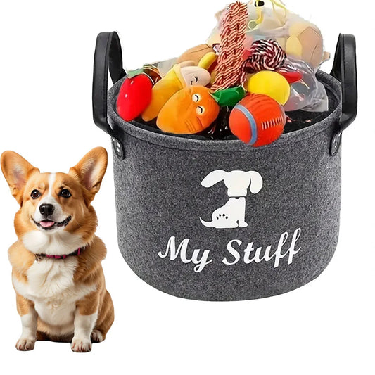 Amoripet ToyBox Felt – Felt Pet Toy & Accessory Storage Basket - amoripet