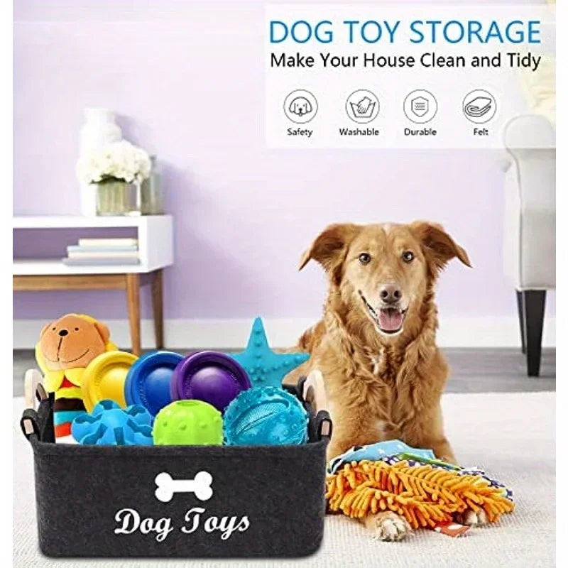 Amoripet ToyNest – Felt Pet Toy & Accessory Storage Box - amoripet